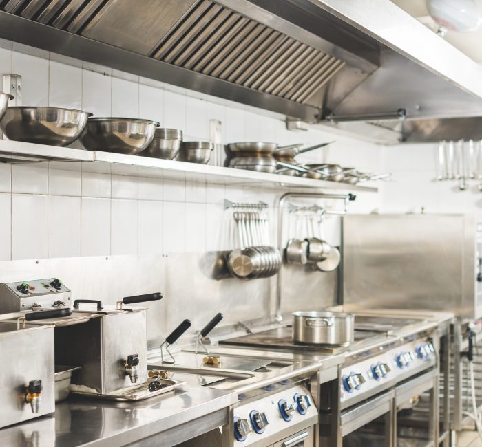 modern clean restaurant kitchen interior